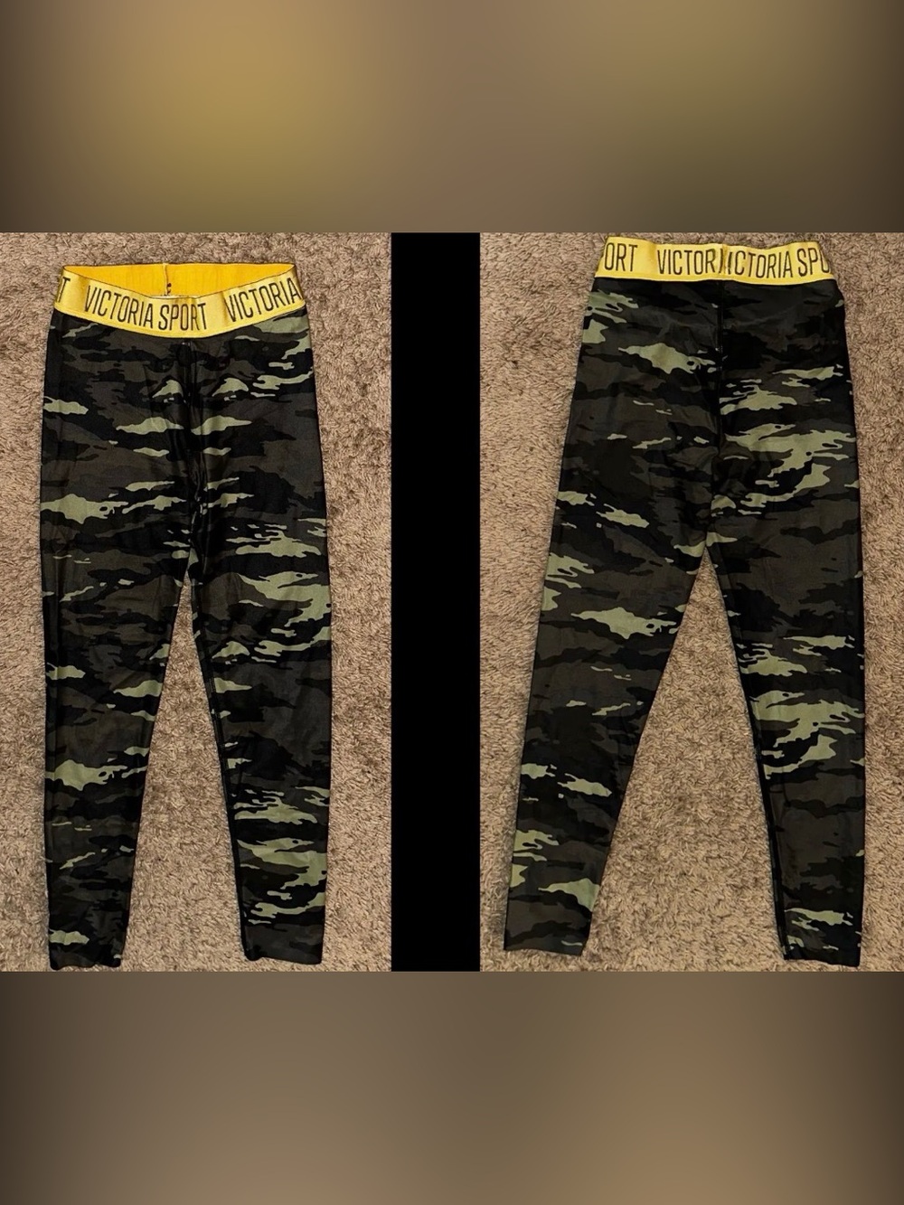 VSX Gold Logo Band Camo Athletic Tights S